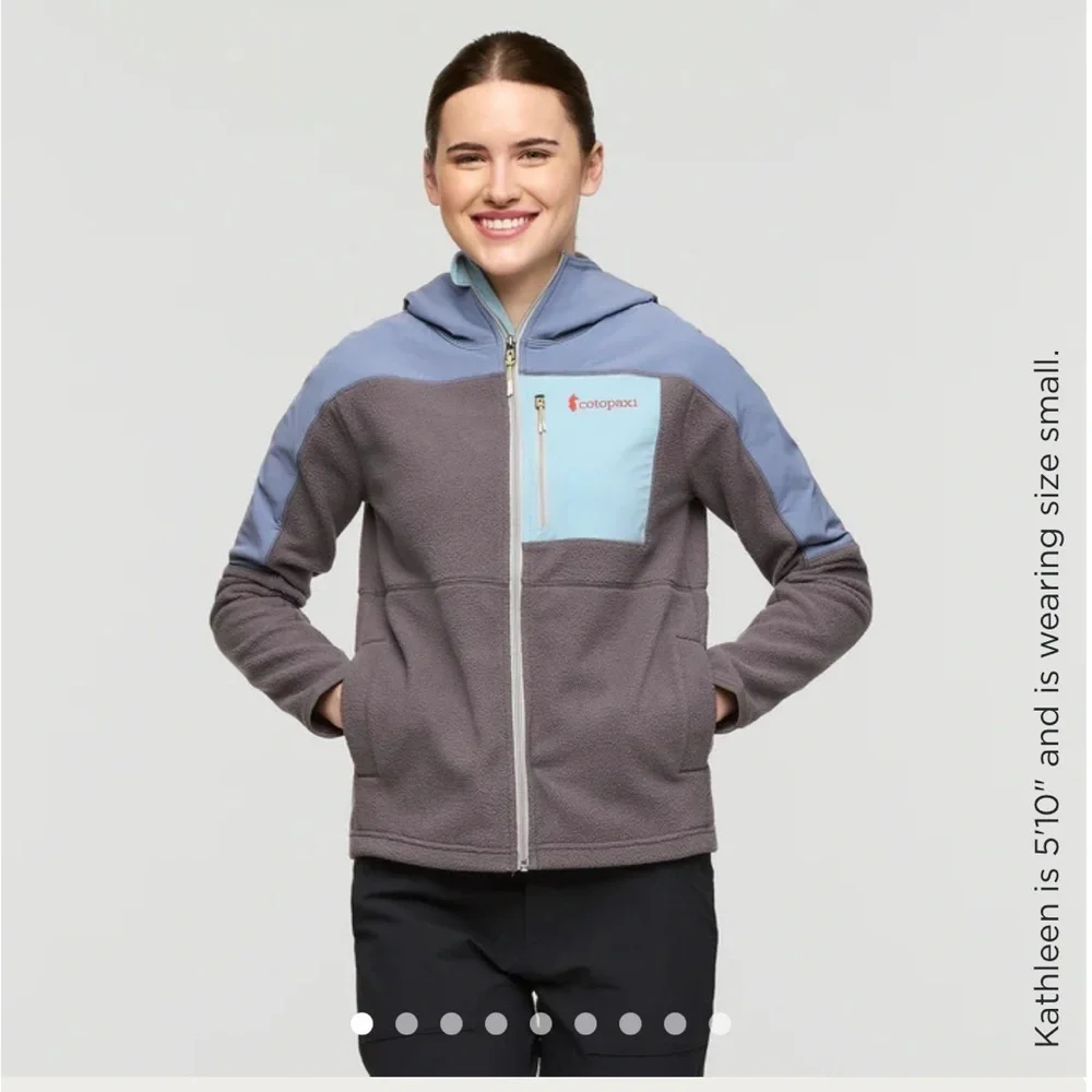 Cotopaxi Women's XL Arabazo Hooded Jacket Tempest Cinder Grey Blue Full Zip NWT